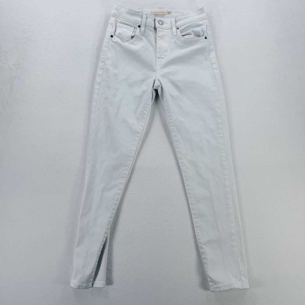 Levi's 721 High Rise Skinny Jeans Womens 25 White Stretch Denim Light Wash